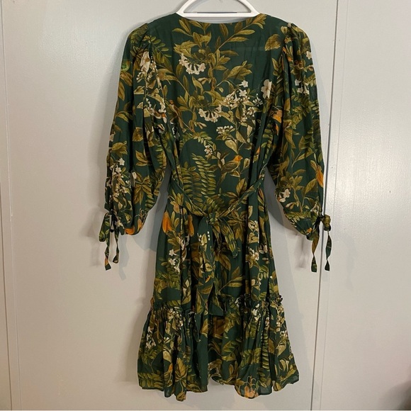 Cara Cara Millbrook Floral Dress in Green Botanical Birds in Size XS - Picture 3 of 16